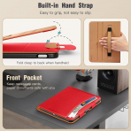 MoKo Apple iPad A16 Deri Folyo Klf (11 in)-Water Red