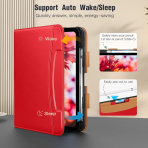 MoKo Apple iPad A16 Deri Folyo Klf (11 in)-Water Red