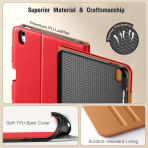 MoKo Apple iPad A16 Deri Folyo Klf (11 in)-Water Red