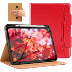 MoKo Apple iPad A16 Deri Folyo Klf (11 in)-Water Red