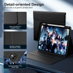 MoKo Apple iPad Pro M4 Klavyeli Klf (13 in)-Black 