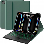 MoKo Apple iPad Pro M4 Klavyeli Klf (13 in)-Morandi Green 