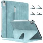 MoKo iPad Air 4 Kalem Blmeli Klf (10.9 in)-Cloud Blue