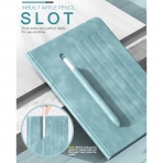 MoKo iPad Air 4 Kalem Blmeli Klf (10.9 in)-Cloud Blue