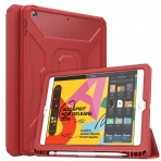 MoKo iPad Kalem Blmeli Klf (10.2 in)(7.Nesil)-Red