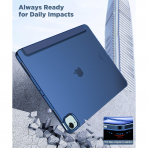  MoKo Kalem Blmeli iPad Air Klf (13 in)-Navy Blue