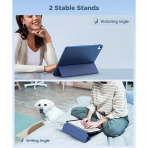  MoKo Kalem Blmeli iPad Air Klf (13 in)-Navy Blue