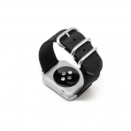 Monowear Apple Watch Premium Kay (38mm)-Black with Silver Aluminum Adapter