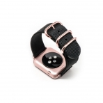 Monowear Apple Watch Premium Kay (42mm)-Black with Rose Gold Adapter  