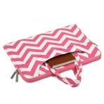 Mosiso MacBook 12 in Chevron Style Fabric Sleeve anta-Rose Red