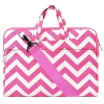 Mosiso MacBook 12 in Chevron Style Fabric Sleeve anta-Rose Red