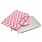 Mosiso MacBook 13 in Chevron Style Fabric Sleeve anta-Rose Red