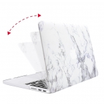 Mosiso Macbook Pro Retina Mermer Desenli Kılıf (15.4 inç)-White Marble