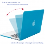 Mosiso MacBook Pro 13 in Retina Plastik Sert Klf Kapak-Aqua Blue