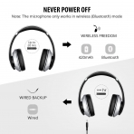Mpow Stereo Kablosuz Bluetooth Hi-Fi Kulak st Kulaklk-Silver