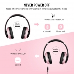 Mpow Stereo Kablosuz Bluetooth Hi-Fi Kulak st Kulaklk-Pink