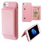 Mybat Apple iPhone 8 Stand Deri Czdan Klf-Pink