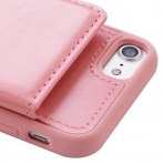 Mybat Apple iPhone 8 Stand Deri Czdan Klf-Pink