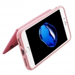 Mybat Apple iPhone 8 Stand Deri Czdan Klf-Pink