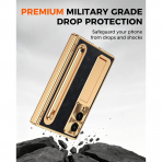 NINKI Galaxy Z Fold 8 Kalemli Standl� K�l�f-Gold/black