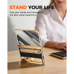 NINKI Galaxy Z Fold 8 Kalemli Standl� K�l�f-Gold/black