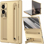 NINKI Galaxy Z Fold 8 Kalemli Standl� K�l�f-Gold