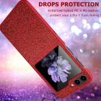 NINKI Samsung Galaxy Z Flip 7 Simli Klf -Red