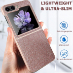 NINKI Samsung Galaxy Z Flip 7 Simli Klf -Rose Gold