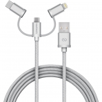 Naztech �rg�l� USB-C/Lightning/Mikro USB Kablo-Silver