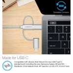 Naztech �rg�l� USB-C/Lightning/Mikro USB Kablo-Silver