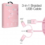 Naztech rgl USB-C/Lightning/Mikro USB Kablo-Rose Gold