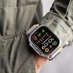NewWays Apple Watch Ultra 2. Nesil ile Uyumlu Kay-Yellow Beige