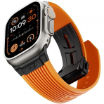NewWays Apple Watch Ultra 3 Silikon Kay -Orange Black