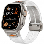 NewWays Apple Watch Ultra 3 Silikon Kay -Clear Titanium