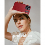 OCASE Apple iPhone 17 Pro Czdan Klf-Dark Red