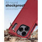 OCASE Apple iPhone 17 Pro Czdan Klf-Dark Red