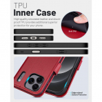 OCASE Apple iPhone 17 Pro Czdan Klf-Dark Red