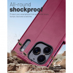 OCASE Apple iPhone 17 Pro Czdan Klf-Burgundy