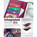 OCASE Apple iPhone 17 Pro Czdan Klf-Burgundy