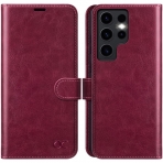 OCASE Galaxy S24 Ultra Deri Czdan Klf-Burgundy