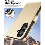 OCASE Samsung Galaxy S25 Deri Czdan Klf-Gold