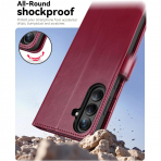 OCASE Samsung Galaxy S25 Deri Czdan Klf-Burgundy