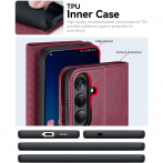 OCASE Samsung Galaxy S25 Deri Czdan Klf-Burgundy