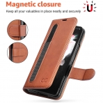 OCASE Galaxy Z Fold 3 Deri Czdan Klf-Brown