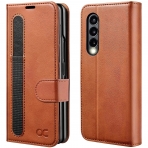 OCASE Galaxy Z Fold 3 Deri Czdan Klf-Brown