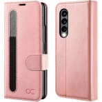 OCASE Galaxy Z Fold 3 Deri Czdan Klf- Pink