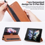 OCASE Galaxy Z Fold 4 5G Deri Czdan Klf-Brown