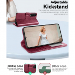 OCASE Samsung Galaxy S25 Edge Deri Czdan Klf-Burgundy