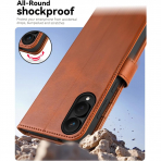 OCASE Samsung Galaxy S25 Edge Deri Czdan Klf-Brown