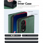 OCASE Samsung Galaxy S25 Edge Deri Czdan Klf-Blackish Green